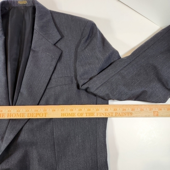 OSCAR De La Renta Mens 43R Dark Gray 100% Wool Blazer Sport Coat Suit Jacket - Picture 9 of 11